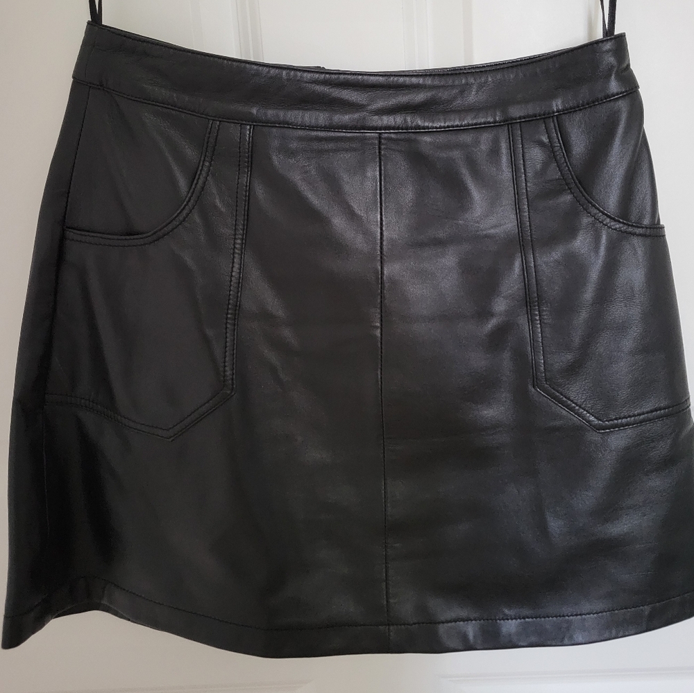 Deadwood Lena Black Leather Mini Skirt